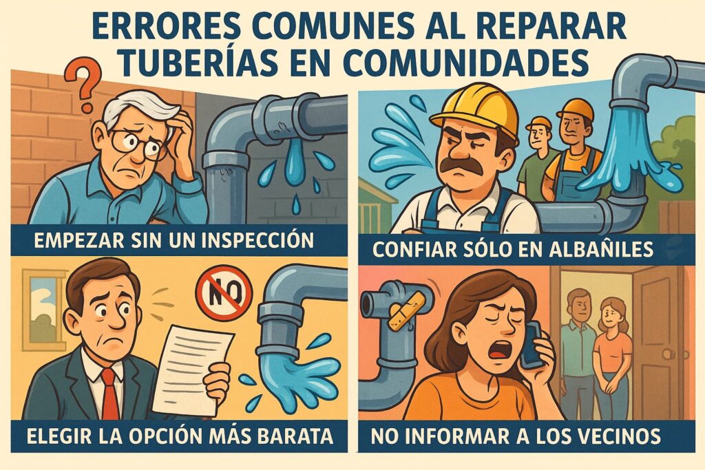 Los errores más comunes al reparar tuberías en comunidades (y cómo evitarlos)